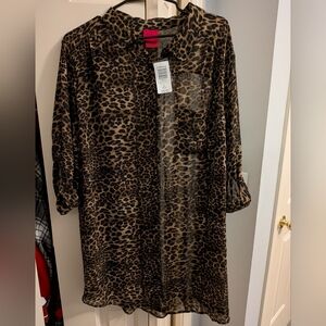 Torrid Betsey Johnson Leopard Print Sheer Top